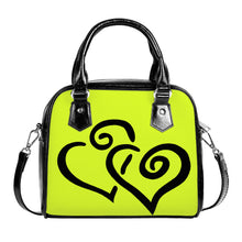 Load image into Gallery viewer, Ti Amo I love you - Exclusive Brand - Golden Fizz - Double Black Heart -  Shoulder Handbag
