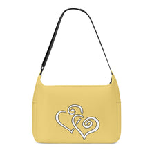 Load image into Gallery viewer, Ti Amo I love you - Exclusive Brand - Golden Sand - Double White Heart - Journey Computer Shoulder Bag
