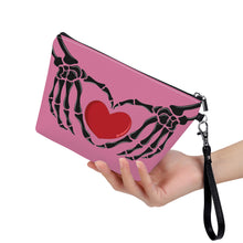 Load image into Gallery viewer, Ti Amo I love you - Exclusive Brand  - Charm - Skeleton Hands with Heart - Sling Cosmetic Bag
