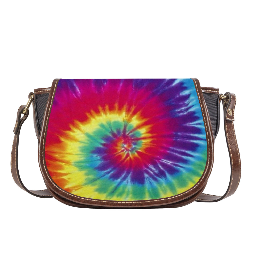 Ti Amo I love you - Exclusive Brand - Rainbow Tie-Dye - Saddle Bag