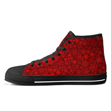 Load image into Gallery viewer, Ti Amo I love you - Exclusive Brand - Christmas Snow Flake - High-Top Canvas Shoes - Black Soles
