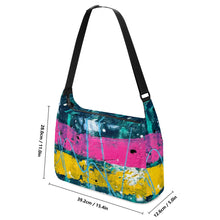 Load image into Gallery viewer, Ti Amo I love you - Exclusive Brand - Deep Sea Green with Hollywood Cerise &amp; Galliano Stripes - Journey Computer Shoulder Bag
