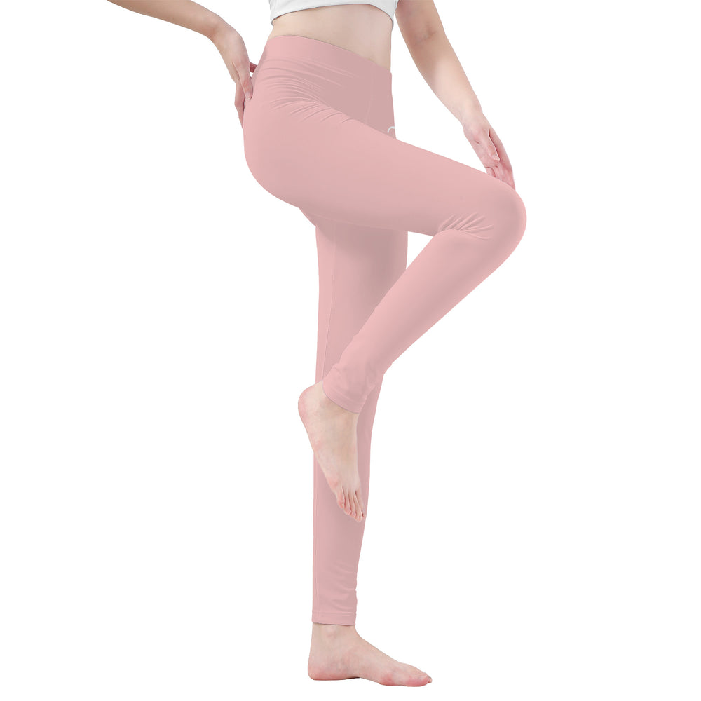 Ti Amo I love you - Exclusive Brand  - Baby Pink  -  White Daisy -  Yoga Leggings