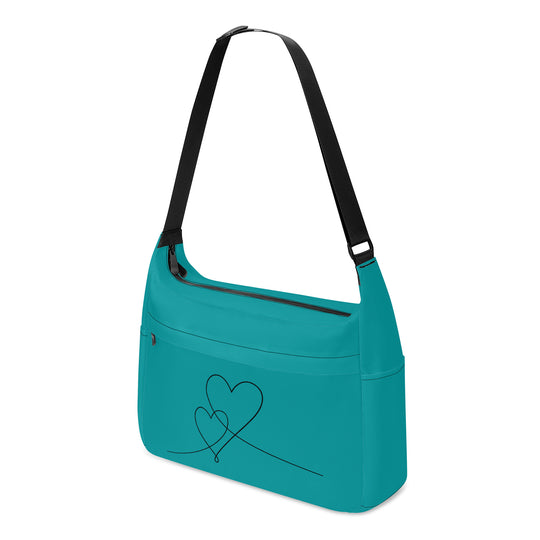 Ti Amo I love you - Exclusive Brand - Persian Green - Double Script Heart - Journey Computer Shoulder Bag