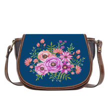 Load image into Gallery viewer, Ti Amo I love you - Exclusive Brand - Regal Blue - Floral Bouquet - Saddle Bag
