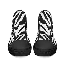 Load image into Gallery viewer, Ti Amo I love you - Exclusive Brand - Zebra - High-Top Canvas Shoes - Black Soles
