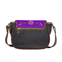 Load image into Gallery viewer, Ti Amo I love you - Exclusive Brand - French Violet - Floral Bouquet - Saddle Bag
