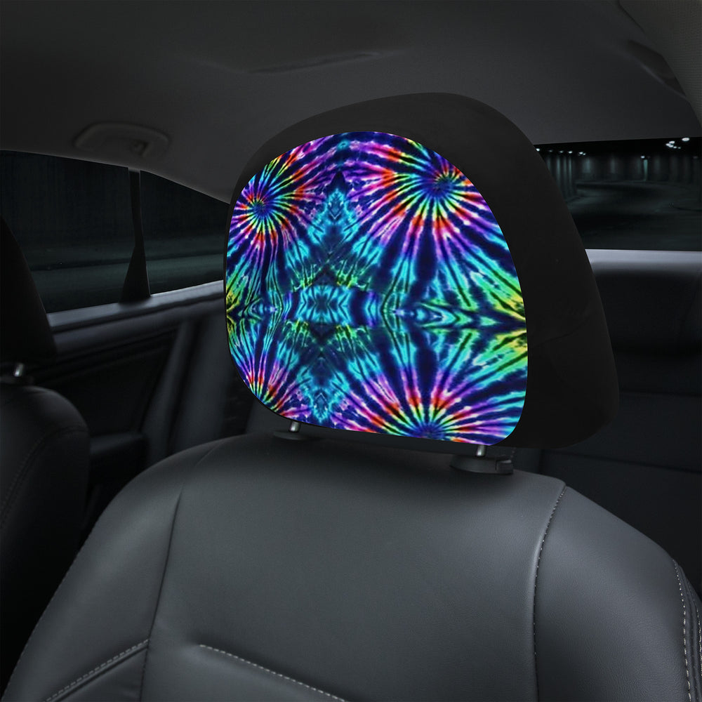 Ti Amo I love you - Exclusive Brand - Blue Zodiac, Curious Blue, Malachite, Purple Heart - Tie-Dye - Car Headrest Covers