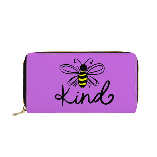 Ti Amo I love you - Exclusive Brand  - Lavender - Bee Kind - Zipper Purse Clutch Bag