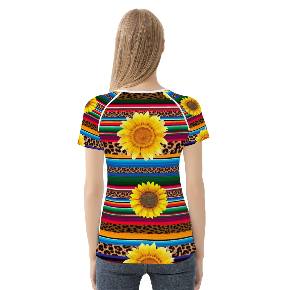 Ti Amo I love you - Exclusive Brand - Leopard & Sunflowers -  Womens / Teen Girls / Womens Plus -T shirt - Sizes XS-2XL