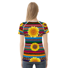 Load image into Gallery viewer, Ti Amo I love you - Exclusive Brand - Leopard &amp; Sunflowers -  Womens / Teen Girls / Womens Plus -T shirt - Sizes XS-2XL
