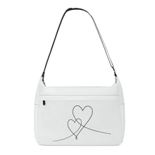 Load image into Gallery viewer, Ti Amo I love you - Exclusive Brand - Black Haze Off White - Double Script Heart - Journey Computer Shoulder Bag
