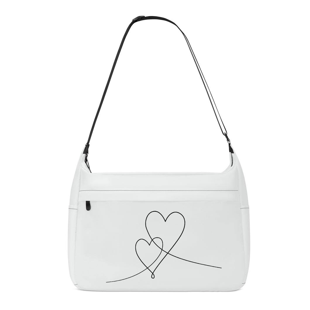 Ti Amo I love you - Exclusive Brand - Black Haze Off White - Double Script Heart - Journey Computer Shoulder Bag