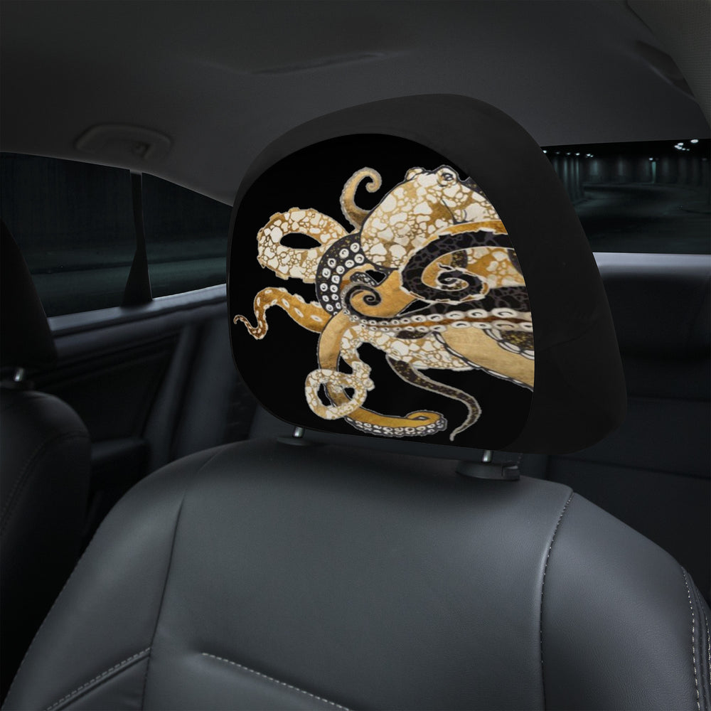Ti Amo I love you - Exclusive Brand - Black - Octopus - Car Headrest Covers