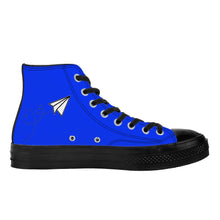 Load image into Gallery viewer, Ti Amo I love you - Exclusive Brand - Blue Blue Eyes - Paper Airplane - High Top Canvas Shoes - Black Soles
