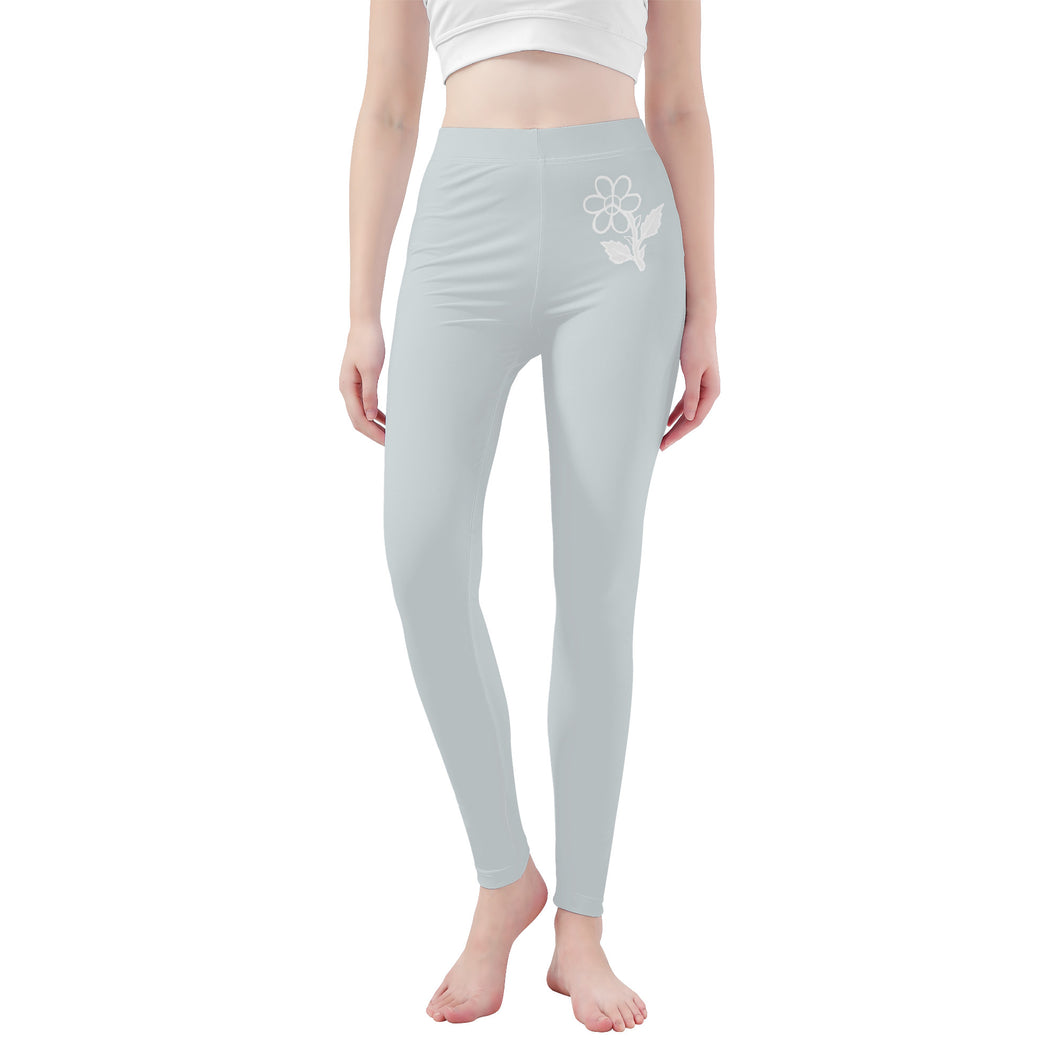 Ti Amo I love you - Exclusive Brand   - Geyser 2 - White Daisy -  Yoga Leggings