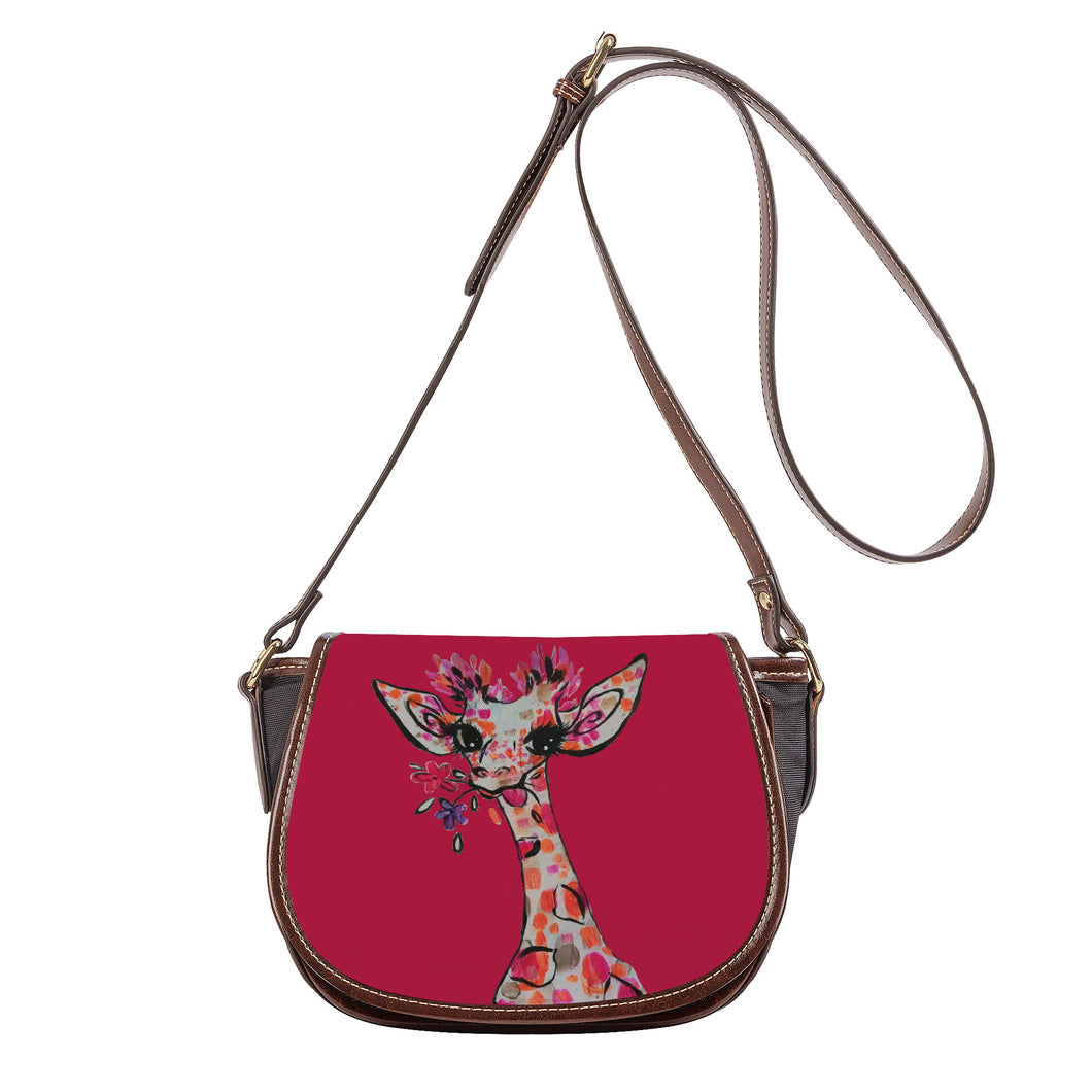 Ti Amo I love you - Exclusive Brand - Cardinal - Giraffe- Saddle Bag