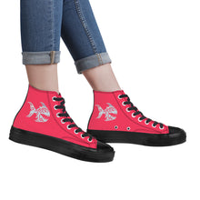 Load image into Gallery viewer, Ti Amo I love you - Exclusive Brand  - Radical Red - Angry Fish - High Top Canvas Shoes - Black  Soles
