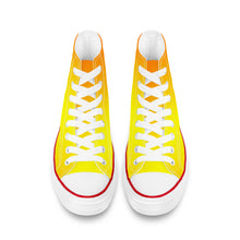 Load image into Gallery viewer, Ti Amo I love you - Exclusive Brand - Gradient Ripe Lemon &amp; Tahiti Gold - High Top Canvas Shoes - White
