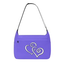 Load image into Gallery viewer, Ti Amo I love you - Exclusive Brand - Medium Slate Blue - Double White Heart - Journey Computer Shoulder Bag
