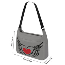 Load image into Gallery viewer, Ti Amo I love you - Exclusive Brand - Natural Gray - Skeleton Heart Hands - Journey Computer Shoulder Bag
