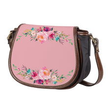 Load image into Gallery viewer, Ti Amo I love you - Exclusive Brand - Mandys Pink - Front &amp; Top Floral Swag - Saddle Bag
