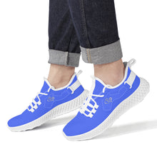 Load image into Gallery viewer, Ti Amo I love you - Exclusive Brand  - Neon Blue -  Double Heart - Womens Mesh Knit Shoes - White Soles
