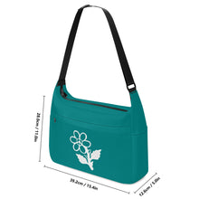 Load image into Gallery viewer, Ti Amo I love you - Exclusive Brand - Dark Teal - White Daisy - Journey Computer Shoulder Bag
