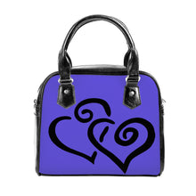 Load image into Gallery viewer, Ti Amo I love you - Exclusive Brand - Majorelle Blue - Double Black Heart -  Shoulder Handbag
