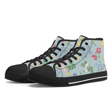 Load image into Gallery viewer, Ti Amo I love you - Exclusive Brand - Jungle Mist with Flowers - High-Top Canvas Shoes - Black
