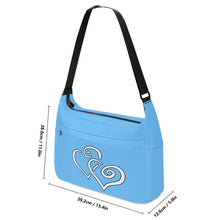 Load image into Gallery viewer, Ti Amo I love you - Exclusive Brand - Maya Blue - Double White Heart - Journey Computer Shoulder Bag
