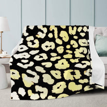 Load image into Gallery viewer, Ti Amo I love you - Exclusive Brand  - Black with Citrine White &amp; Picasso Animal Print - Micro Fleece Blankets
