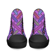 Load image into Gallery viewer, Ti Amo I love you - Exclusive Brand - Lavender - Deco Dots - High-Top Canvas Shoes - Black Soles
