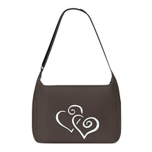 Load image into Gallery viewer, Ti Amo I love you - Exclusive Brand - Bittersweet Chocolate - Double White Heart - Journey Computer Shoulder Bag
