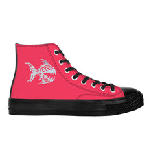 Load image into Gallery viewer, Ti Amo I love you - Exclusive Brand  - Radical Red - Angry Fish - High Top Canvas Shoes - Black  Soles
