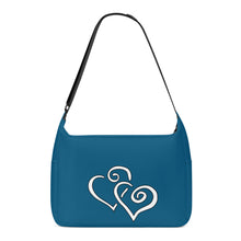 Load image into Gallery viewer, Ti Amo I love you - Exclusive Brand - Venice Blue - Double White Heart - Journey Computer Shoulder Bag
