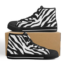 Load image into Gallery viewer, Ti Amo I love you - Exclusive Brand - Zebra - High-Top Canvas Shoes - Black Soles
