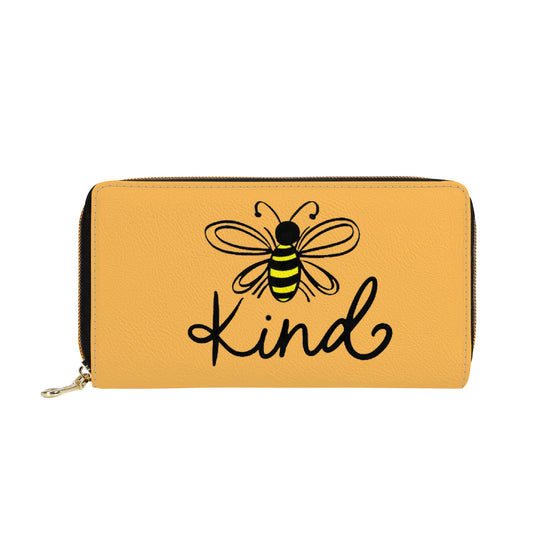 Ti Amo I love you - Exclusive Brand  - Light Orange - Bee Kind - Zipper Purse Clutch Bag