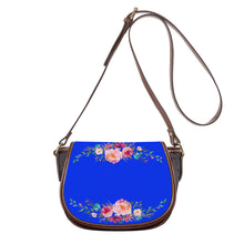 Load image into Gallery viewer, Ti Amo I love you - Exclusive Brand - Blue Blue Eyes - Front &amp; Top Floral Swag - Saddle Bag
