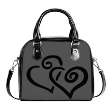 Load image into Gallery viewer, Ti Amo I love you - Exclusive Brand  - Davy&#39;s Grey - Double Black Heart -  Shoulder Handbag
