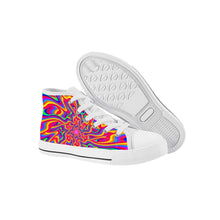 Load image into Gallery viewer, Ti Amo I love you - Exclusive Brand  - Rainbow - Kids High Top Canvas Shoes
