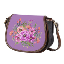 Load image into Gallery viewer, Ti Amo I love you - Exclusive Brand - African Violet - Floral Bouquet - Saddle Bag
