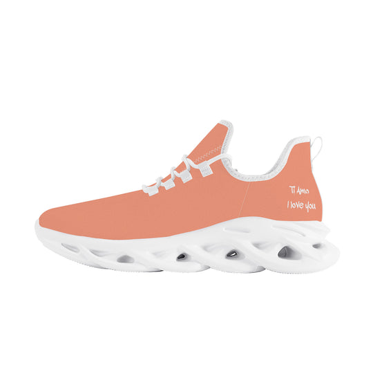 Ti Amo I love you - Exclusive Brand  - Dark Salmon - Mens / Womens - Flex Control Sneakers- White Soles