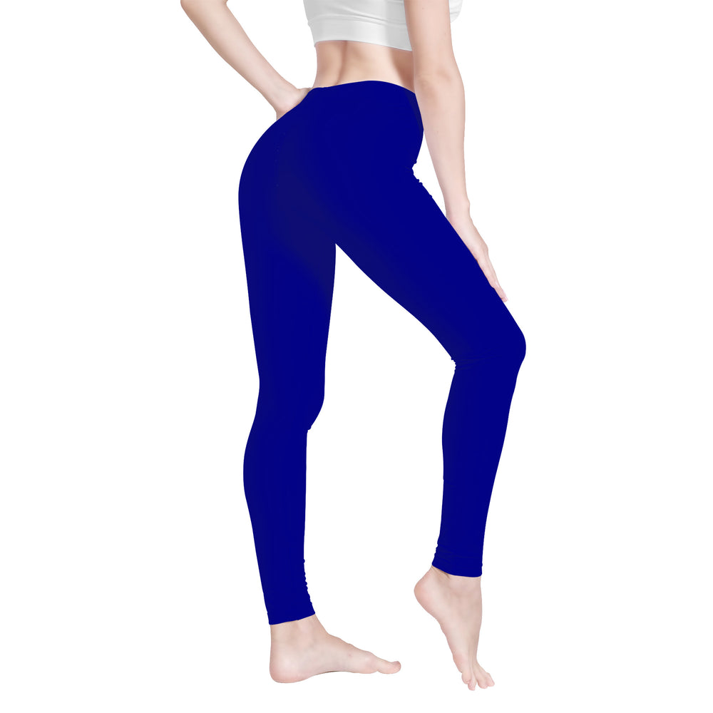 Ti Amo I love you - Exclusive Brand  - Dark Blue  2 - White Daisy -  Yoga Leggings