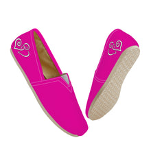 Load image into Gallery viewer, Ti Amo I love you - Exclusive Brand  - Hollywood Cerise - Double White Heart -  Casual Flat Driving Shoe
