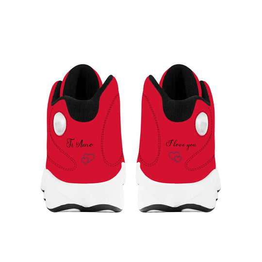 Ti Amo I love you  - Exclusive Brand  - Ajax Red - Mens / Womens - Unisex Basketball Shoes - Black Laces