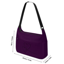 Load image into Gallery viewer, Ti Amo I love you - Exclusive Brand - Dark Egglant  Purple - Double Script Heart - Journey Computer Shoulder Bag
