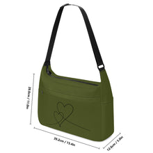 Load image into Gallery viewer, Ti Amo I love you - Exclusive Brand - Army Green - Double Script Heart - Journey Computer Shoulder Bag
