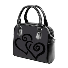 Load image into Gallery viewer, Ti Amo I love you - Exclusive Brand - Ship Gray - Double Black Heart -  Shoulder Handbag
