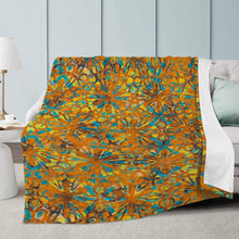 Load image into Gallery viewer, Ti Amo I love you - Exclusive Brand  - Zest &amp; Blue Chill Floral Pattern -  Micro Fleece - Blankets
